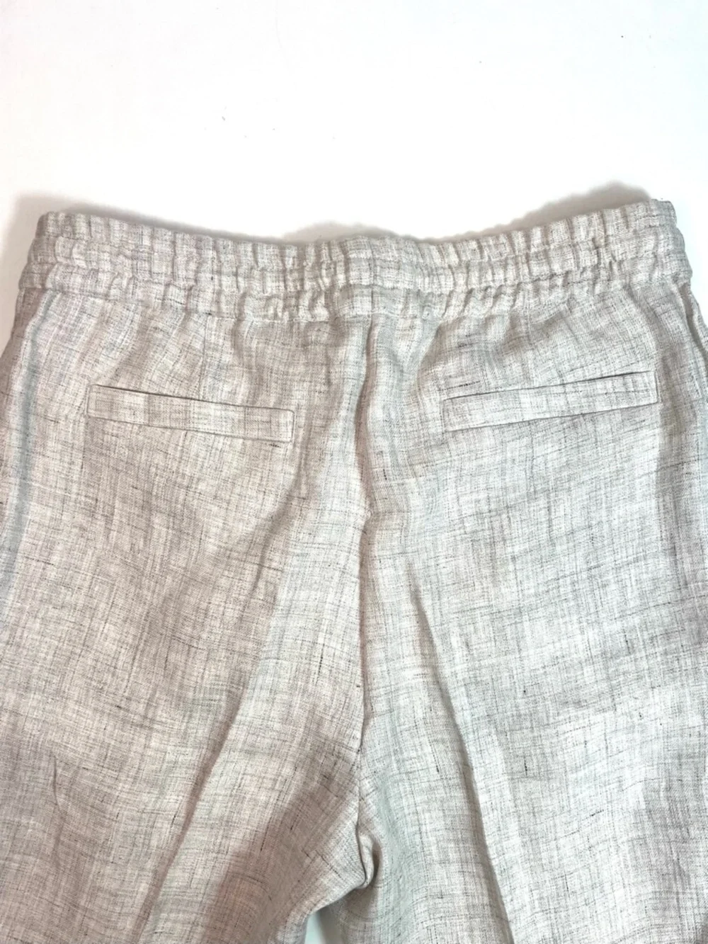 Brunello Cucinelli Linen Leisure Fit Cropped Drawstring Pants Size 52
